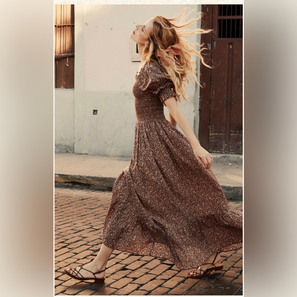 DOEN Colette Dress in garden bloom color way lightly worn